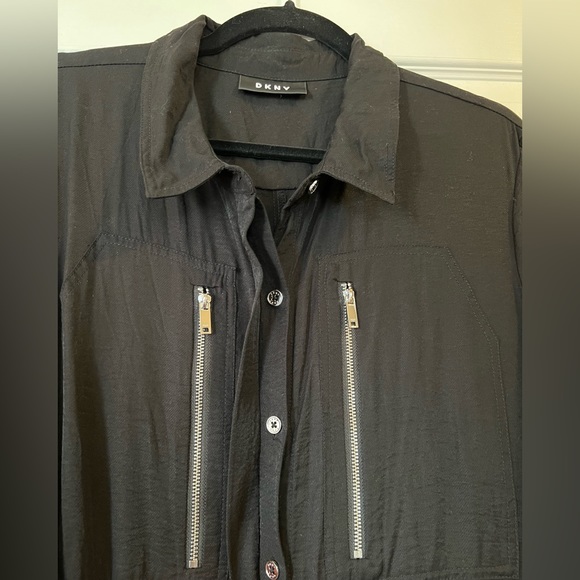 DKNY Utility Jumpsuit with Zipper detailing & drawstring/stretch waist. Size XL - Picture 6 of 11